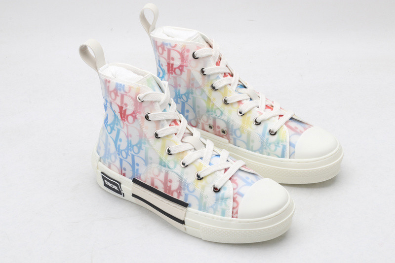 dio* b23 oblique high-top white sneaker