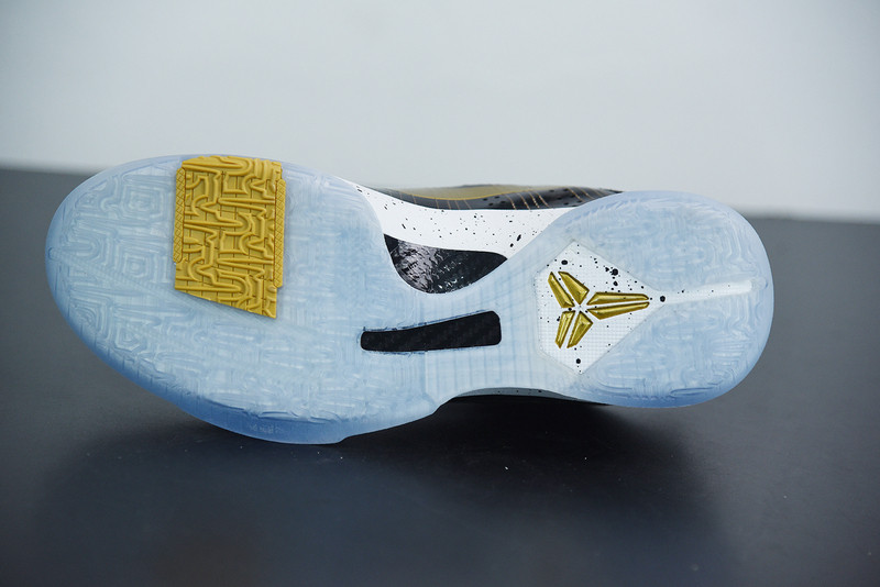 nike kobe v protro black white gold cd0824-127