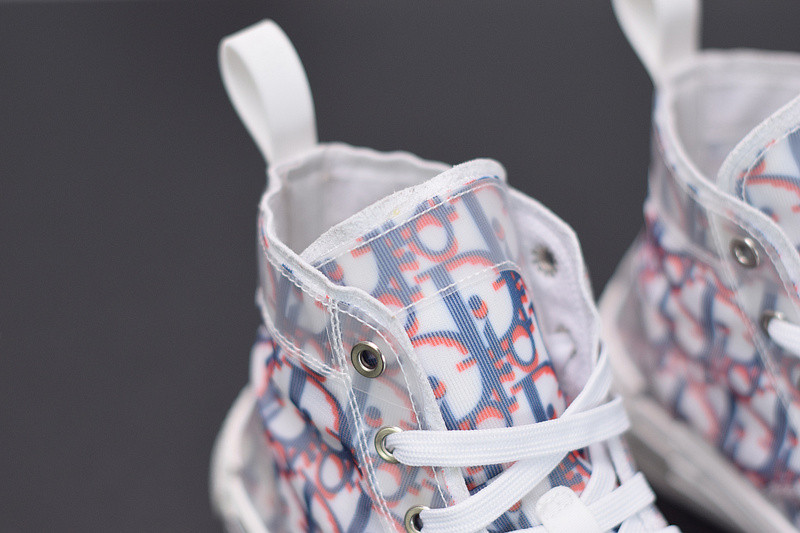 dio* b23 high-top sneaker in blue & red oblique