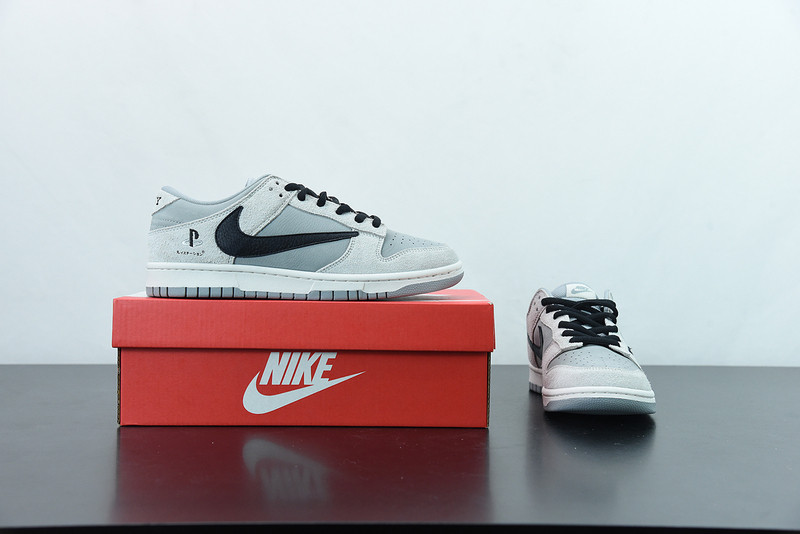 travis scott x nike dunk low sp white grey black cu1726-900