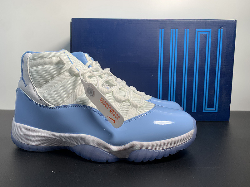 air jordan 11 “unc” white/university blue ct8012-141