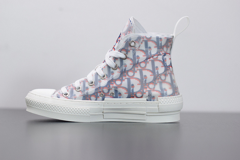 dio* b23 high-top sneaker in blue & red oblique