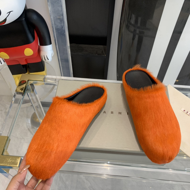 marni calf hair slippers