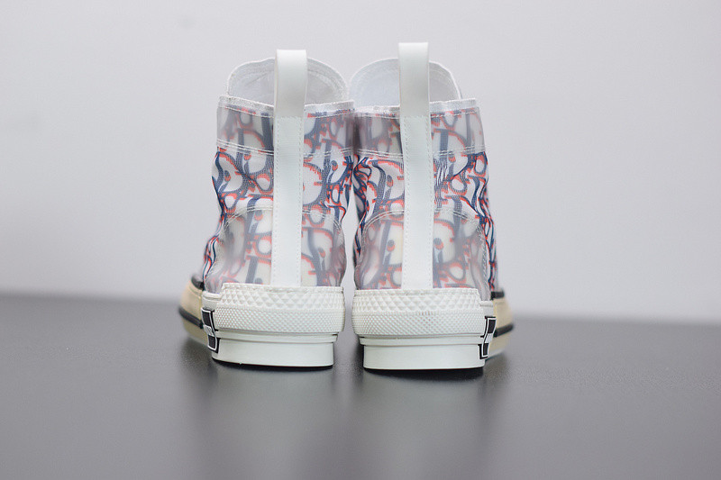 dio* b23 high-top sneaker in blue & red oblique